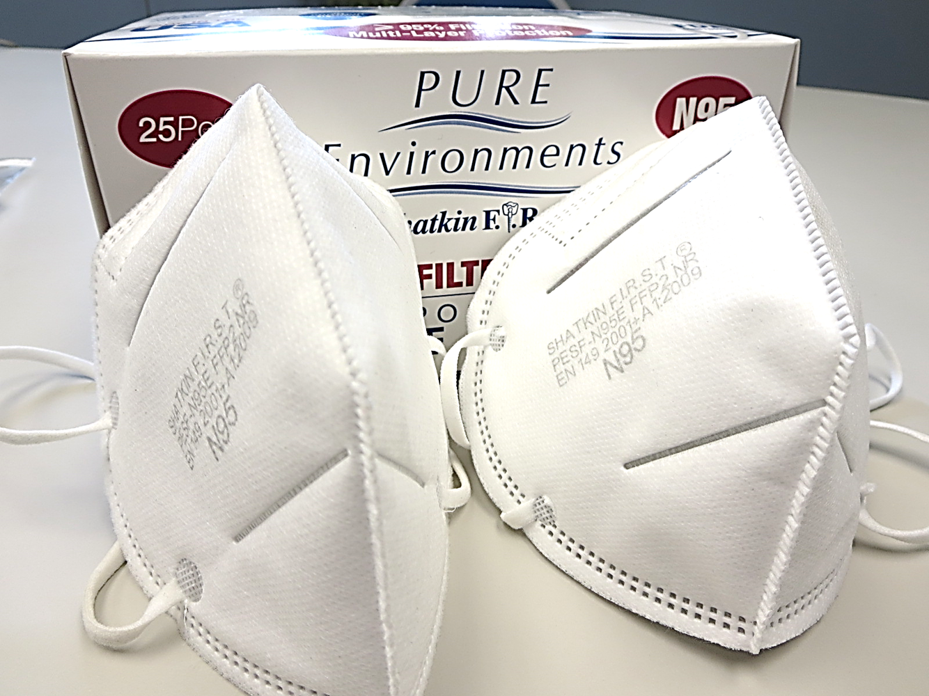 Shatkin F.I.R.S.T.® #SFN95H Pure Environments N95 Disposable Respirator Face Masks Made in Buffalo NY USA